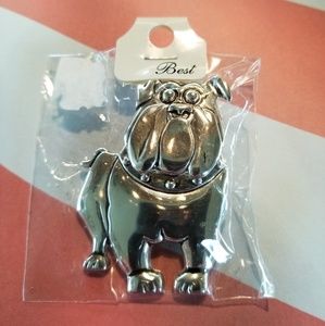 Best Bulldog silvertone brooch/charm 2 inches tall